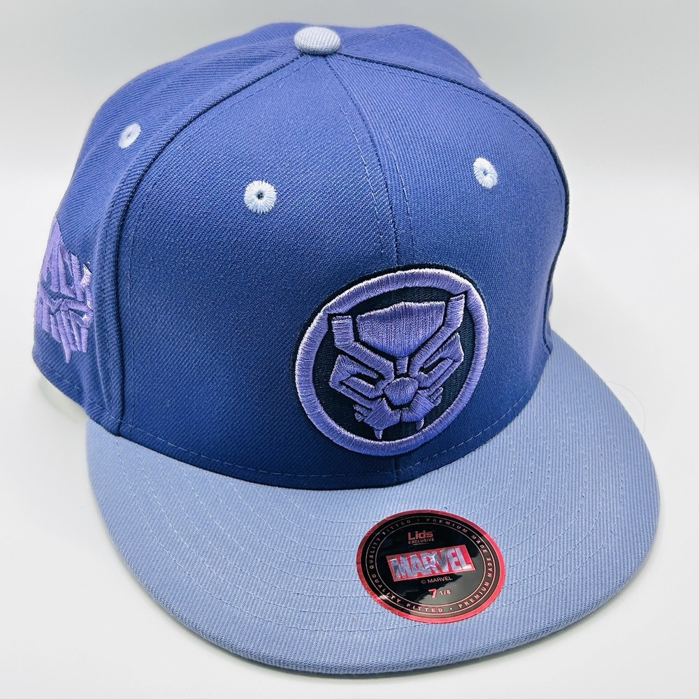 Black Panther Marvel Wakanda Forever 2-Tone Fitted Hat Cap Size 7 1/8 Purple